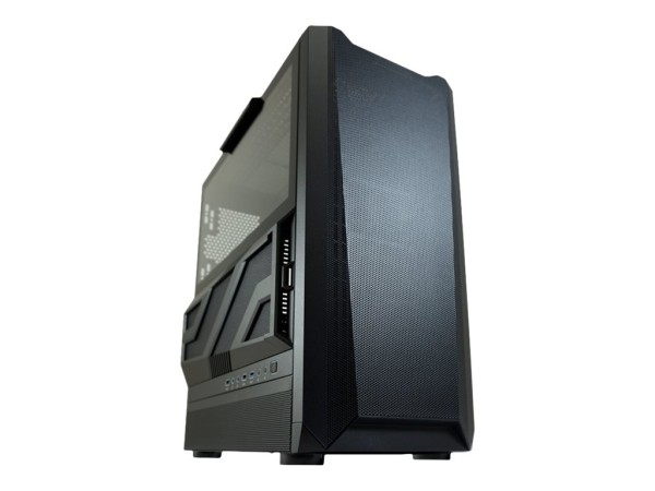 LC Power Gaming 900B Lumaxx Gloom - Mid tower - ATX - Seitenteil mit Fenster (gehärtetes Glas) - Schwarz - USB/Audio