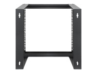 Intellinet - Schrank offener Rahmen - front-hinged swing frame - 2 Pfosten - geeignet für Wandmontage - Schwarz, RAL 9004 - 9U - 48.3 cm (19
