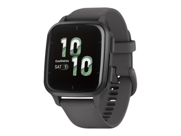 Garmin Venu Sq 2 - 40 mm - Dunkelgrau - intelligente Uhr mit Band - Silikon - Shadow Gray - Handgelenkgröße: 125-190 mm - Anzeige 3.59 cm (1.41") - Bluetooth, ANT+ - 38 g
