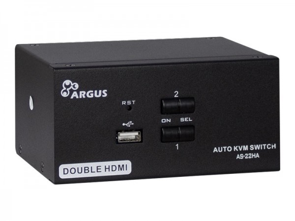 Argus KVM AS-22HA - KVM-/Audio-Switch - 2 x KVM/Audio - Desktop