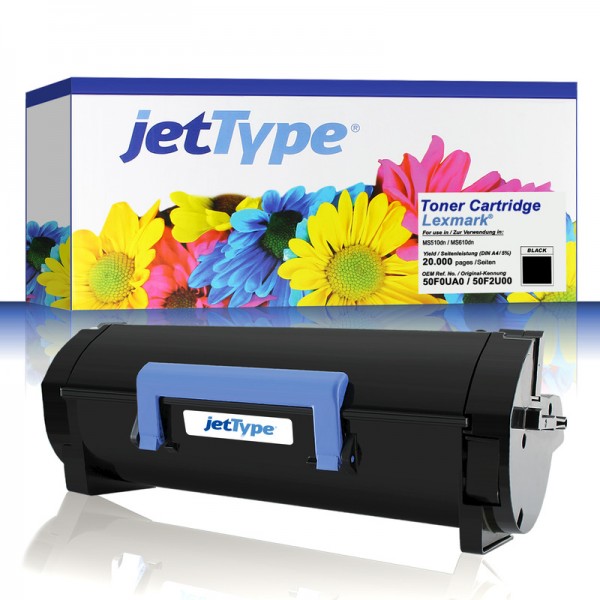 jetType Toner kompatibel zu Lexmark 50F2U00 502U Schwarz 20.000 Seiten 1 Stück