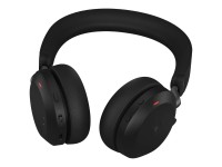 Jabra Evolve2 75 - Headset - On-Ear - Bluetooth - kabellos - aktive Rauschunterdrückung - USB-A - Geräuschisolierung - Schwarz - mit Ladestation - Zertifiziert für Microsoft Teams