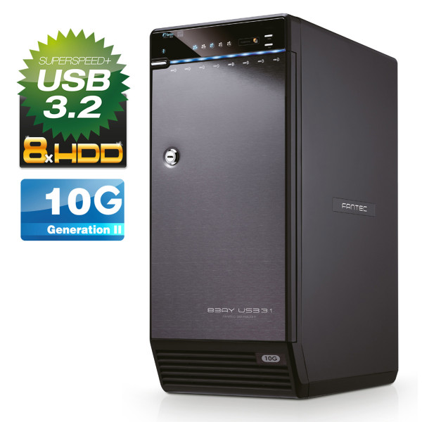 FANTEC QB-X8U31 8x 3.5" HDD Festplattengehäuse USB 3.1 - HDD-Wechselrahmen - 3,5"