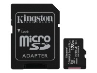 Kingston Canvas Select Plus - Flash-Speicherkarte (microSDXC-an-SD-Adapter inbegriffen) - 128 GB - A1 / Video Class V10 / UHS Class 1 / Class10 - microSDXC UHS-I