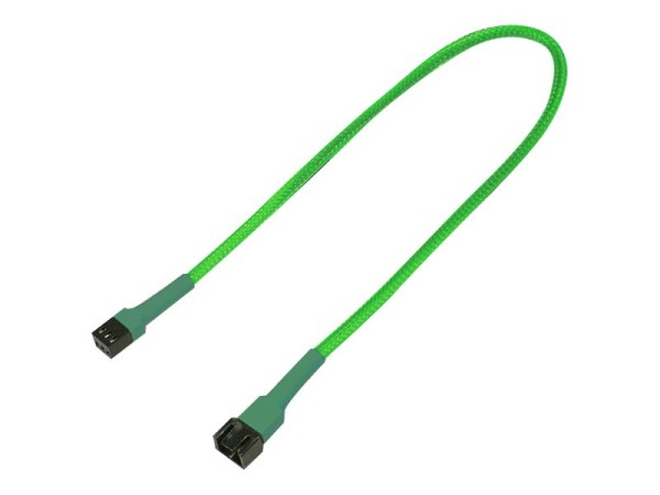 Nanoxia - Verlängerungskabel für Lüfterspannungsversorgung - 3 PIN Internal Power (W) bis 3 PIN Internal Power (M) - 30 cm - Neongrün