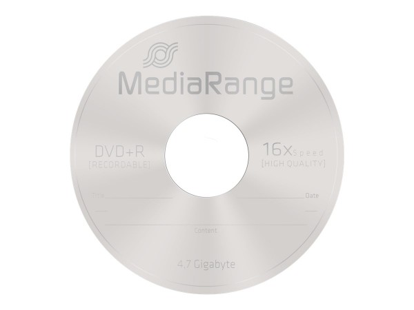 MediaRange - 5 x DVD+R - 4.7 GB (120 Min.) 16x - Slim Jewel Case