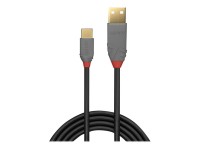Lindy Anthra Line - USB-Kabel - USB-C (M) bis USB Typ A (M) - USB 2.0 - 1 m - rund - Schwarz