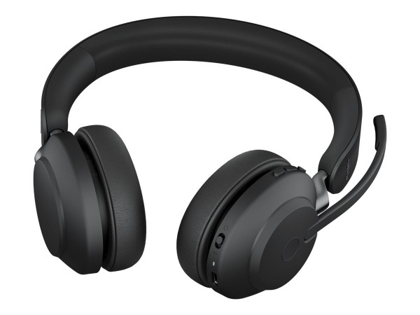 Jabra Evolve2 65 UC Stereo - Headset - On-Ear - Bluetooth - kabellos - USB-C - Geräuschisolierung - Schwarz