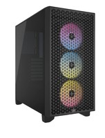 CORSAIR 3000D RGB AIRFLOW - Mid tower - E-ATX - Seitenteil mit Fenster (gehärtetes Glas) - keine Spannungsversorgung (ATX) - Schwarz - USB/Audio