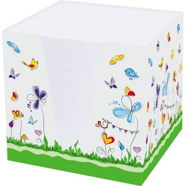 RNK Zettelbox Schmetterlinge 46478 92x92x92mm 900Blatt 70g weiß