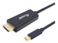 equip - Adapterkabel - USB-C männlich zu HDMI männlich - 3 m - Schwarz - unterstützt 4K 30 Hz (3840 x 2160), 1080p-Unterstützung, 240 Hz, Support von 2K 144 Hz