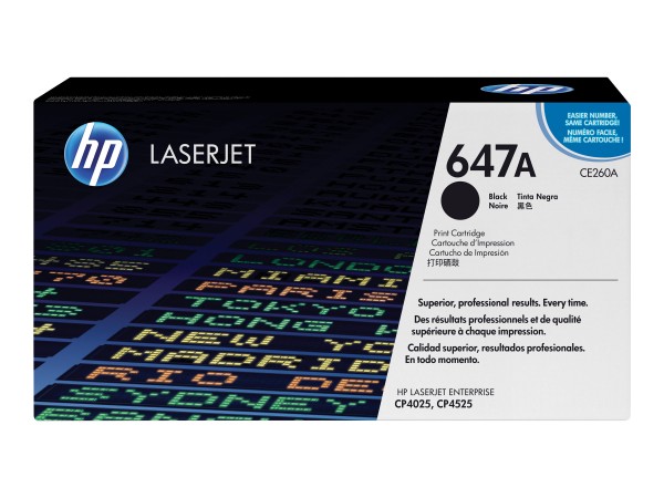 HP 647A - Schwarz - original - LaserJet - Tonerpatrone (CE260A) - für Color LaserJet Enterprise CM4540, CP4025, CP4525