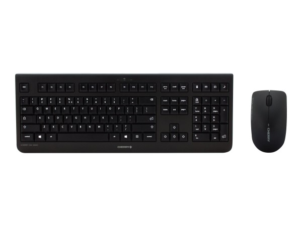 CHERRY DW 3000 - Tastatur-und-Maus-Set - kabellos - 2.4 GHz - USA - Schwarz