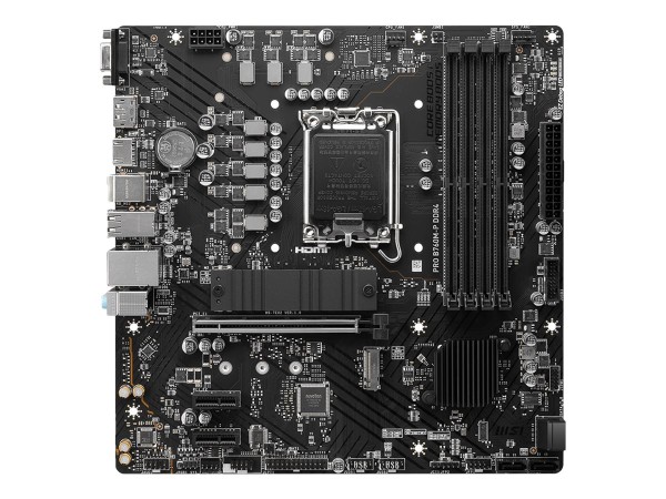 MSI PRO B760M-P DDR4 - Motherboard - micro ATX - LGA1700-Sockel - B760 Chipsatz - USB 3.2 Gen 1, USB-C 3.2 Gen2 - Gigabit LAN - Onboard-Grafik (CPU erforderlich) - HD Audio (8-Kanal)