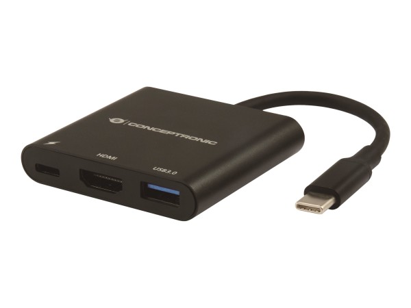 Conceptronic - Videoadapter - USB-C männlich zu HDMI, USB Typ A, USB-C weiblich - 4K Unterstützung