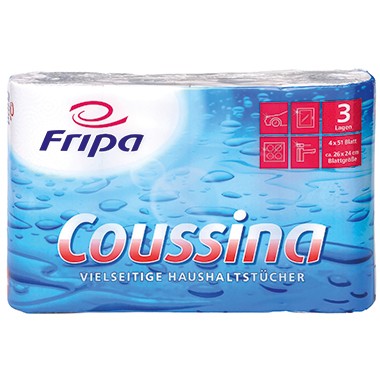 Fripa Küchenrolle Coussina 3204002 3-lagig weiß 4 St./Pack.