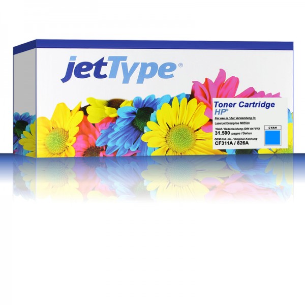 jetType Toner kompatibel zu HP CF311A 826A cyan 31.500 Seiten 1 Stück