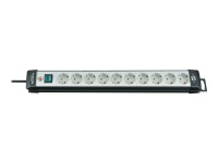 brennenstuhl Premium-Line extension socket H05VV-F 3G1,5 - Steckdosenleiste - Ausgangsanschlüsse: 10 - 3 m - Schwarz, Hellgrau