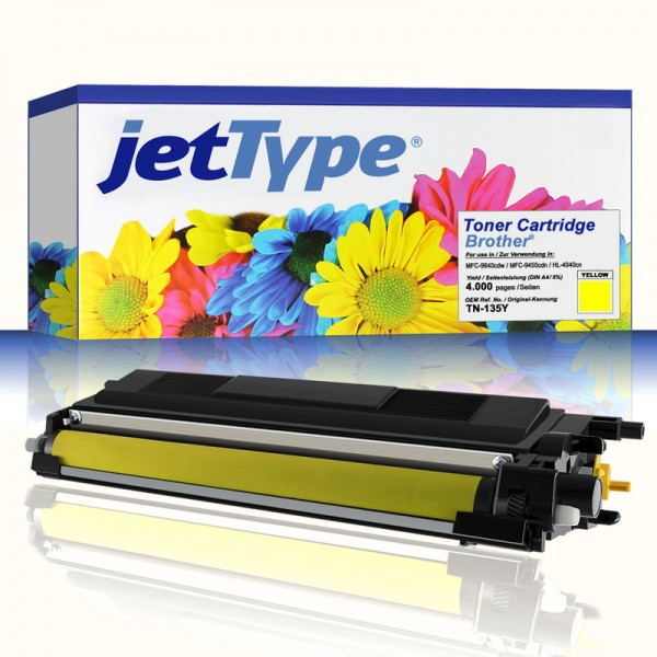 jetType Toner kompatibel zu Brother TN-135Y gelb 4.000 Seiten