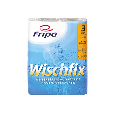 Fripa Küchenrolle Wischfix 3012011 3-lagig weiß 2 St./Pack.