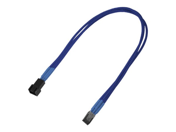 Nanoxia - Verlängerungskabel für Lüfterspannungsversorgung - Molex, 3-polig (W) bis Molex, 3-polig (M) - 30 cm - Blau