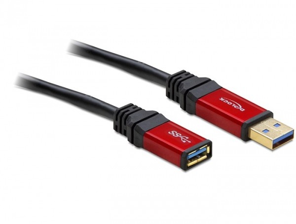 Delock Premium - USB-Verlängerungskabel - USB Typ A (M) zu USB Typ A (W) - USB 3.0 - 3 m - Schwarz