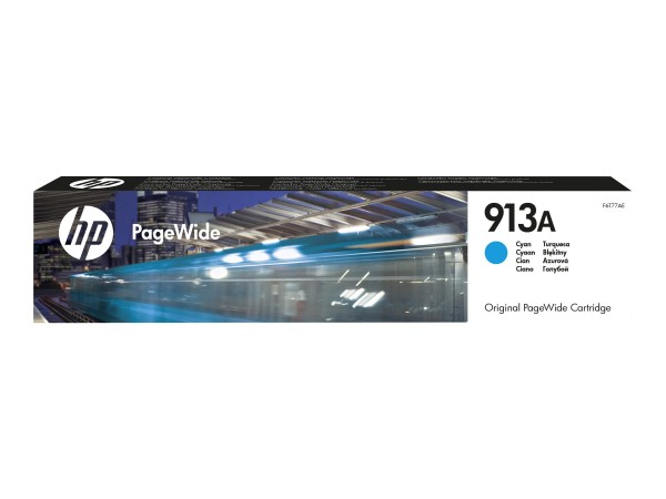 HP 913A - Cyan - Original - PageWide - Tintenpatrone - für PageWide 352, MFP 377; PageWide Managed MFP P57750, P55250; PageWide Pro 452, 477, 552