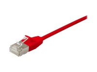 equip Slim - Patch-Kabel - RJ-45 (M) zu RJ-45 (M) - 20 m - F/FTP - CAT 6a - IEEE 802.3 - geschirmt, geformt, ohne Haken, verseilt - Rot