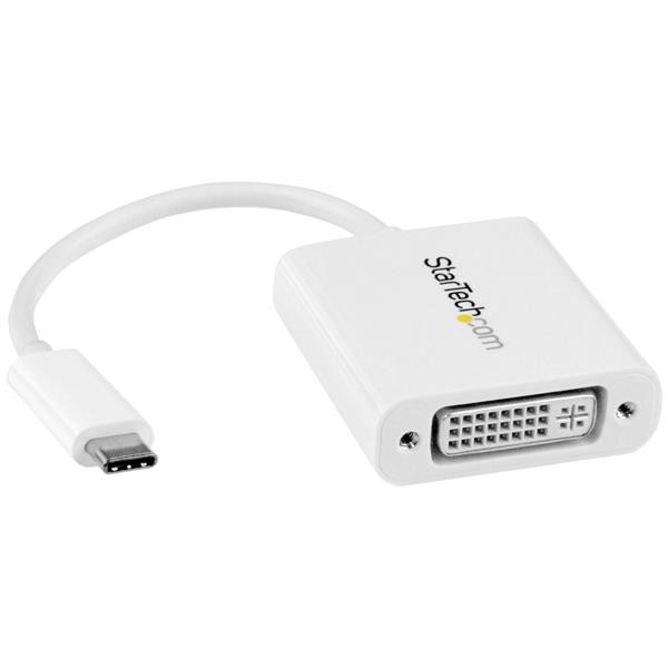 StarTech USB-C auf DVI Adapter - USB Type-C DVI Konverter für MacBook, Chromebook, Dell XPS oder andere USB-C Geräte - Weiß - Externer Videoadapter - USB-C - DVI - weiß