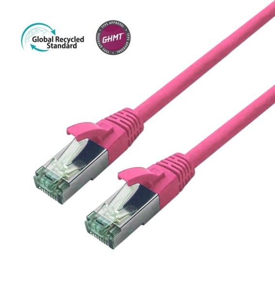 Bayko Patchkabel S/FTP Cat 7 GHMT, GRS-zertifiziert, magenta 1,0m