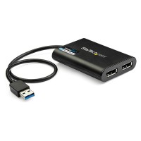 StarTech USB to Dual DisplayPort Adapter - 4K 60Hz - USB 3.0 (5Gbps), Limited stock, see similar item USBA2DPGB - DisplayPort-Adapter - USB Typ A (M) bis DisplayPort (W) - USB 3.0 - 30 cm - unterstützt 4K 60 Hz (4096 x 2160) - Schwarz