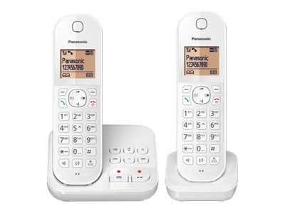 Panasonic KX-TGC422G - Schnurlostelefon - Anrufbeantworter mit Rufnummernanzeige - DECT - weiß + zusätzliches Handset