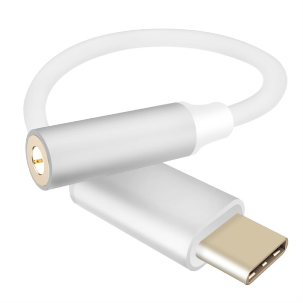 Helos Premium - Audio-Adapter - USB-C männlich zu Stereo Mini-Klinkenstecker weiblich - 10 cm - Silber