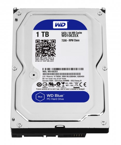 WD Blue WD10EZEX - Festplatte - 1 TB - intern - 3.5" (8.9 cm) - SATA 6Gb/s - 7200 rpm - Puffer: 64 MB - für My Cloud EX2