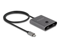 Delock Switch 2 to 1 - Hub - bi-directional, 8K, 10 Gbps - 2 x USB-C (Power Delivery) - Desktop
