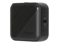 Targus - Netzteil - GaN - 65 Watt - PD - 2 Ausgabeanschlussstellen (USB Typ A, 24 pin USB-C) - Schwarz