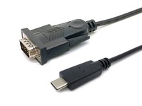 Equip - Kabel USB / seriell - 24 pin USB-C (M) zu DB-9 (M) - 1.5 m - supports RS-232 serial interface - Schwarz