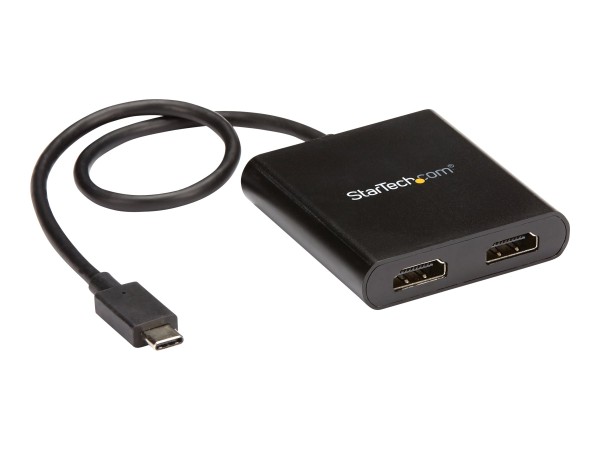 StarTech USB-C zu HDMI Multi-Monitor Adapter - Thunderbolt 3 kompatibel - 2 Port MST Hub - Externer Videoadapter - USB-C - HDMI - Schwarz - für P/N: TB33A1C
