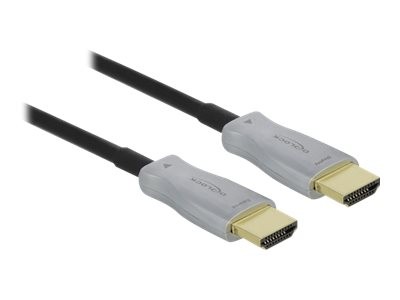 Delock - High Speed - HDMI-Kabel - HDMI männlich zu HDMI männlich - 15 m - Glasfaser - Schwarz - 4K Unterstützung, Active Optical Cable (AOC)