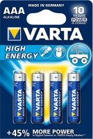Varta Batterie High Energy AAA Micro LR03 1220 mAh 1,5V 4er Blister Alkaline 4903121414