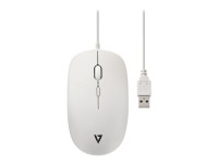 V7 MU200GS-WHT - Maus - optisch - 4 Tasten - kabelgebunden - USB - weiß
