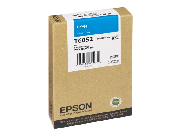 Epson T6052 - 110 ml - Cyan - Original - Tintenpatrone - für Stylus Pro 4800, Pro 4880, Pro 4880 AGFA