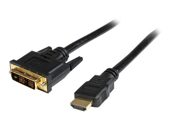 StarTech HDMI auf DVI-D Kabel 5m (Stecker/Stecker) - HDMI/DVI Adapterkabel mit vergoldeten Kontakten - HDMI/DVI Videokabel Schwarz - Adapterkabel - HDMI männlich zu DVI-D männlich - 5 m - abgeschirmt - Schwarz