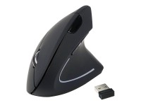 equip 245110 - Vertikale Maus - ergonomisch - Für Rechtshänder - kabellos - 2.4 GHz - kabelloser Empfänger (USB) - Schwarz