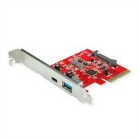 ROLINE PCIe Adapter USB3.2 Gen2 2 Port 1x C+ A - PCI-Express - USB 3.0