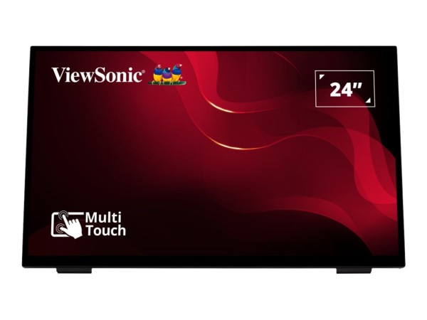ViewSonic TD2465 - LED-Monitor - 61 cm (24") (23.8" sichtbar) - Touchscreen - 1920 x 1080 Full HD (1080p) @ 60 Hz - VA - 250 cd/m² - 3000:1 - 6.969 ms - HDMI, VGA, DisplayPort - Lautsprecher