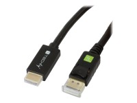 TECHly - Adapterkabel - DisplayPort männlich zu HDMI männlich - 2 m - abgeschirmt - Schwarz - 4K Unterstützung
