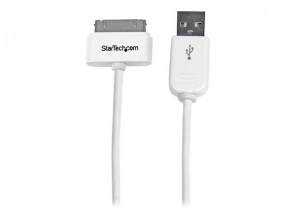 StarTech 1m USB iPhone / iPad und iPod Ladekabel - USB auf Apple 30 pin Dock Connector / Stecker Datenkabel - Weiß - Lade-/ Datenadapter - Apple Dock männlich zu USB männlich - 1 m - weiß - für P/N: ST73007UA