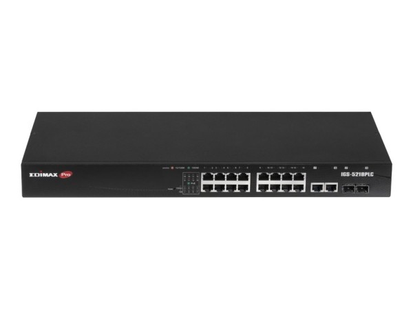 Edimax Pro IGS-5218PLC - Switch - Industrie, Überwachung, VLAN, PoE+, Web, Smart - Smart - 16 x