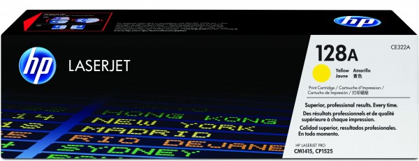 HP 128A - Gelb - Original - LaserJet - Tonerpatrone (CE322A) - für Color LaserJet Pro CP1525n, CP1525nw; LaserJet Pro CM1415fn, CM1415fnw